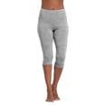 thumbnail image 2 of Workout Capri Leggings for Women Soft 3/4 Length Stretch Yoga Pants Pull On Petite Workout Running Casual Daily Wear Regular Plus Light Gray S, 2 of 8