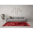 thumbnail image 3 of Ahgly Company Machine Washable Indoor Square Patchwork Red Transitional Area Rugs, 3' Square, 3 of 4
