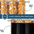 thumbnail image 3 of Vargottam Bold Leaf Print Design Blackout Curtains - Set of 2 Panels, 42 x 63 Inches Each - Light Blocking & Thermal Insulated Drapes with Grommet Top for Bedroom & Living Room - Orange, 3 of 9