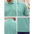 thumbnail image 7 of DARING DIVA Men's Big & Tall Shirts Casual Short Sleeve Color Block Polo Shirt 2XL Green, 7 of 7