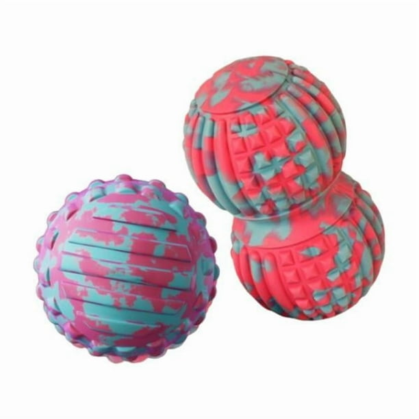 Rodillo de masaje con bola, masajeador de fascitis, masaje miofascial compacto, tejido profundo Estilo D