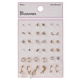 thumbnail image 2 of No Boundaries Women's Assorted Gold Tone and Crystal Studs and Hoop Earrings, 18 Piece Set, 2 of 3