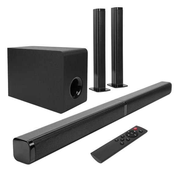 Sound Bar with Subwoofer for TV, Home Theater Bluetooth 5.0 Speaker System, 80W Separable SoundBar Surround Sound Audio with ARC/Optical/AUX/USB, Remote Control for TV/PC/Gaming/Projectors