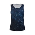thumbnail image 4 of Xecao Blue Glitter Retro print women's scoop neck, loose-fit workout tank tops for the gym., 4 of 9