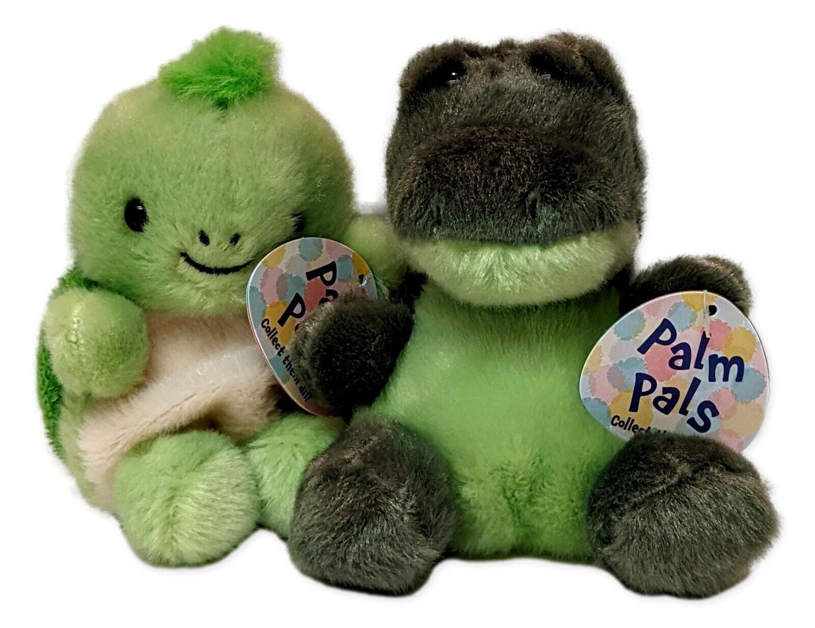 Set of 2 SCALES ALLIGATOR & TINY TURTLE Palm Pals 5" Animal Plush ...