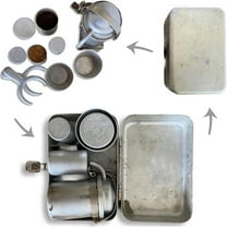 Extra Thin Collectors Camping Coffee Kit Vintage Outdoor Coffee Pour Over Set Portable Maker with Cups and Box