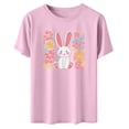 thumbnail image 5 of CHUMUD Happy Easter Shirts for Women Short Sleeve Funny Bunny Graphic Shirt Easter Tee Tops Summer Casual Tees, 5 of 6