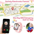 thumbnail image 4 of Eurhowing GPS SmartWatch, 4G Kids Phone Watch with SIM Card, Real-Time Location, SOS, 2 Way Video Call, Voice Chat, HD Touch Screen Camera, Gifts for Boys Girls Age 3-12 (Pink), 4 of 9