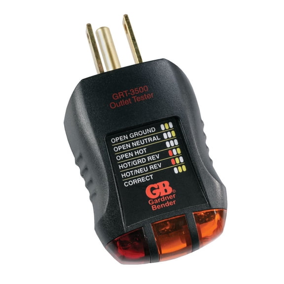 Gardner Bender GRT-3500 Outlet Receptacle Tester and Circuit Analyzer, 120 VAC