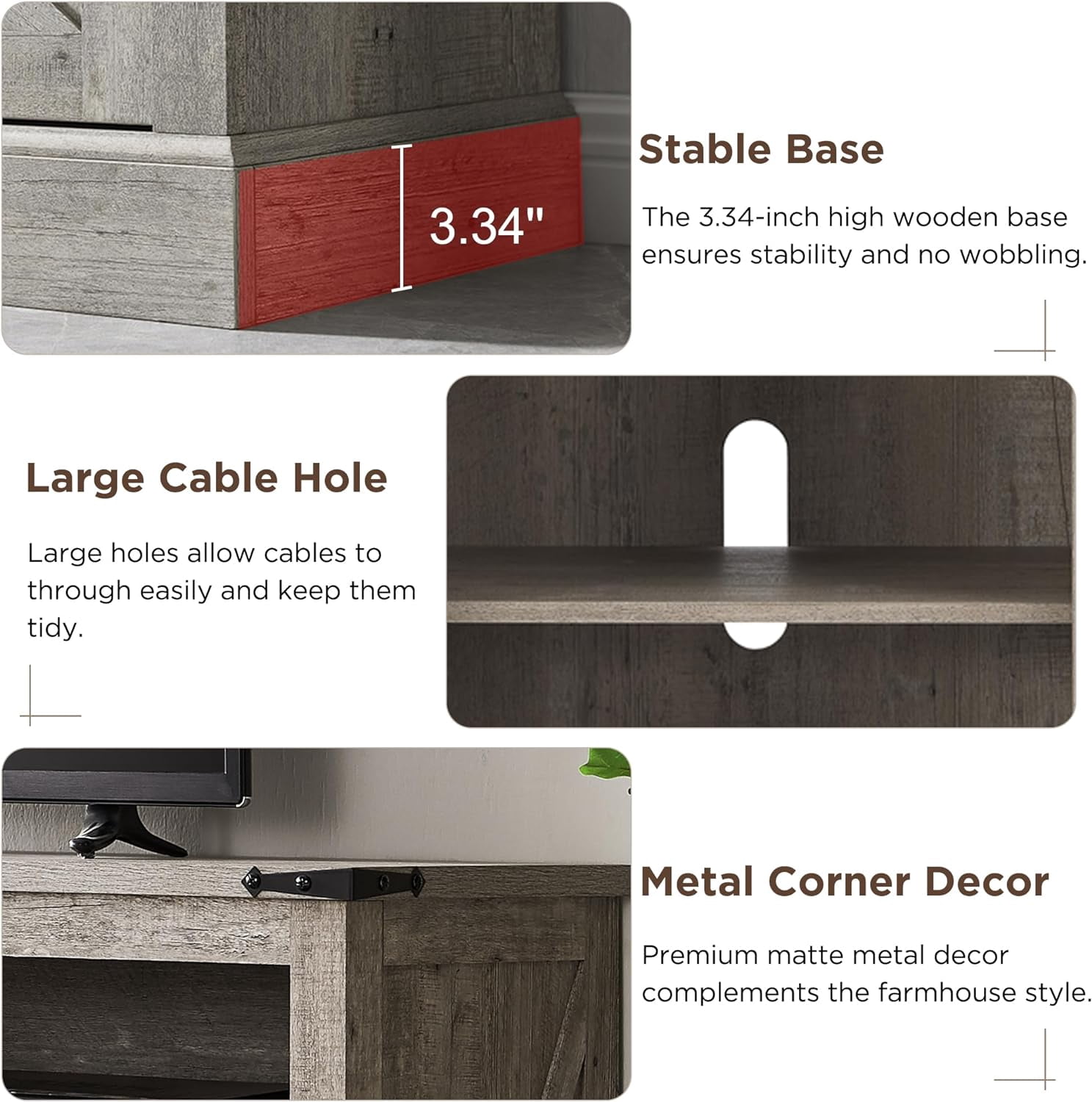 OKD Farmhouse Fireplace TV Stand up to 70", Entertainment Center with 23" Fireplace & Open Storage Shelves for Living Room, Light Rustic Oak