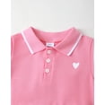 thumbnail image 5 of KIMI BEAR 2T Toddler Girls Dress 3T Toddler Girls Summer Clothes Sleeveless Polo Dress A-line Pleated One-piece Overalls with Bag 2pcs Pink, 5 of 9