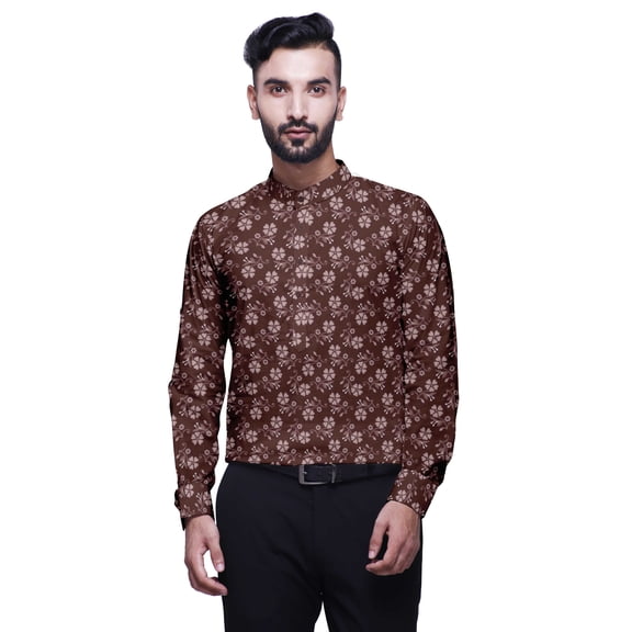 BESTMAN Printed Mens Short Kurta Indian Mandarin CollarÂ Shirts Casual Clothing
