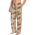 thumbnail image 2 of Uemuo Cartoon Squirrel Pattern Men's Wide Leg Palazzo Lounge Pants with Pockets Light Weight Loose Comfy Casual Pajama Pants-Large, 2 of 9