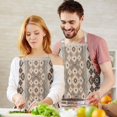 thumbnail image 3 of Brown Geometric Diamond Heart Pattern Apron-Garden Aprons for Women with Pockets-Cotton Linen Waterproof Kitchen Cooking Gardening Aprons Adjustable for Kitchen,Cooking,BBQ and Salon 33x27 Inch, 3 of 7