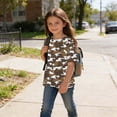 thumbnail image 5 of Girls Oversized Tie-Dye T-Shirt Brown Brushstroke Print Loose Short Sleeve Soft Stretchy Tee for Ages 6-14,Size 10 T, 5 of 9