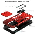 thumbnail image 4 of for iPhone 14 Pro Case with Slide Camera Cover Drop Tested Military Grade Heavy Duty Protective Durable Sturdy Rotate Ring Kickstand Phone Case for iPhone 14 Pro(Red), 4 of 14