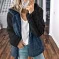 thumbnail image 2 of DUMUIELD Sherpa Jacket Winter Coats for Women Color Block Contrast Fleece Fuzzy Warm Teddy Cozy Cardigan Sweaters Zip Up Hoodie, 2 of 6