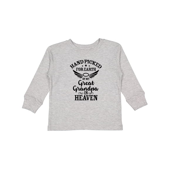 Inktastic Handpicked for Earth by My Great Grandpa in Heaven Boys or Girls Long Sleeve Toddler T-Shirt