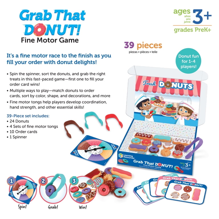 Learning Resources Grab That Donut! Fine Motor Game Toddler Food