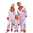 thumbnail image 5 of Family Christmas Pajamas Silk Pjs Long Sleeve Button down Holiday Nightwear Matching Pajamas Family, 5 of 7