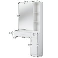 thumbnail image 7 of Barberpub Wall Mount Barber Station with Vanity Mirror, Hair Dryer Holders, Drawers, Hair Stylist Salon Cabinet 3026(White), 7 of 7