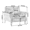 thumbnail image 6 of 40.16 Inch Faux Leather Sofa with Nailhead Trim, Single Rolled Arm Sofa with 22" Deep Seat, Comfy Upholstered 1 Seater Couch with Solid Wood Legs for Living Room, Brown, 6 of 7