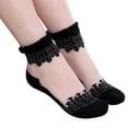 thumbnail image 2 of Dress Choice 5 Pairs Womens Girls Sheer Lace Ankle Socks Ultra Thin Transparent Mesh Low Cut Socks Silk Nylon Fishnet Short Transparent Socks, 2 of 8