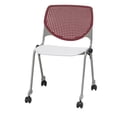thumbnail image 4 of KFI Studios KOOL Armless Stacking Chair with Casters, White Back, Pink Seat, 4 of 7