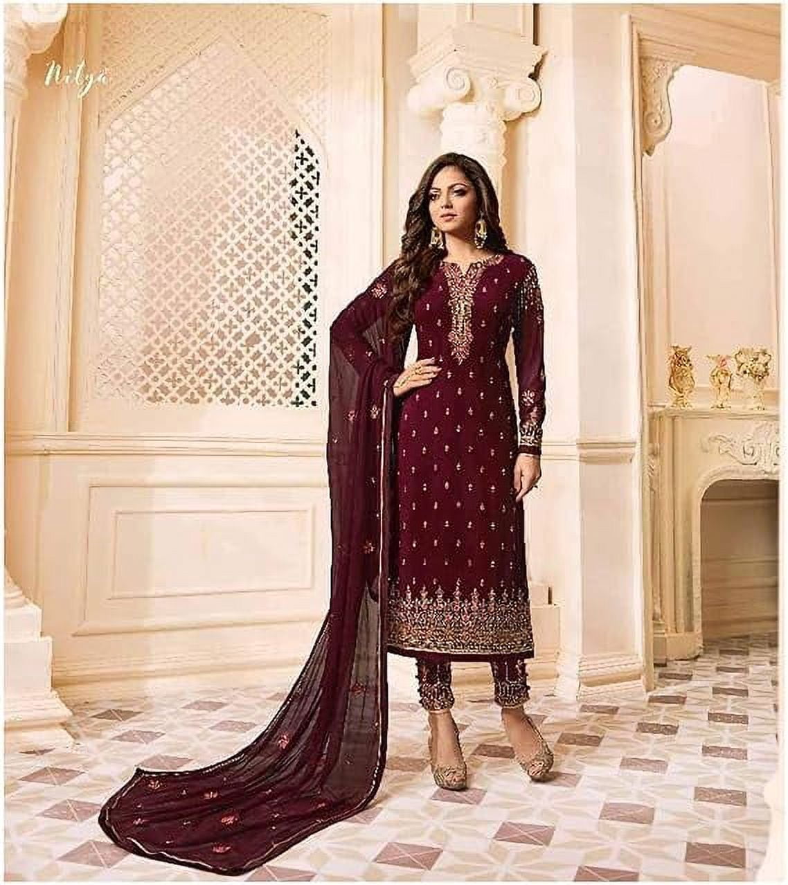 chinese dress ladies Deepika Chadha — Hot Pink Embroidered Silk Kurta Churidar Set – Fabilicious  Fashion main image 0