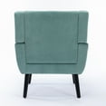 thumbnail image 5 of Modern Velvet Accent Chair Comfy Upholstered Reading Armchair Leisure Single Sofa Chair Living Room Chair Tufted Home Lounging Chair with Black Wood Legs, Padded Seat and Backrest, Mint Green, 5 of 7