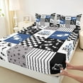 thumbnail image 3 of Manfei Boys Construction Truck Queen Sheet Sets, Tractor Machinery Flat Sheet, Cartoon Vehicle Theme Queen Fitted Sheet, Lightweight Room Decor, 4-Piece, 3 of 7