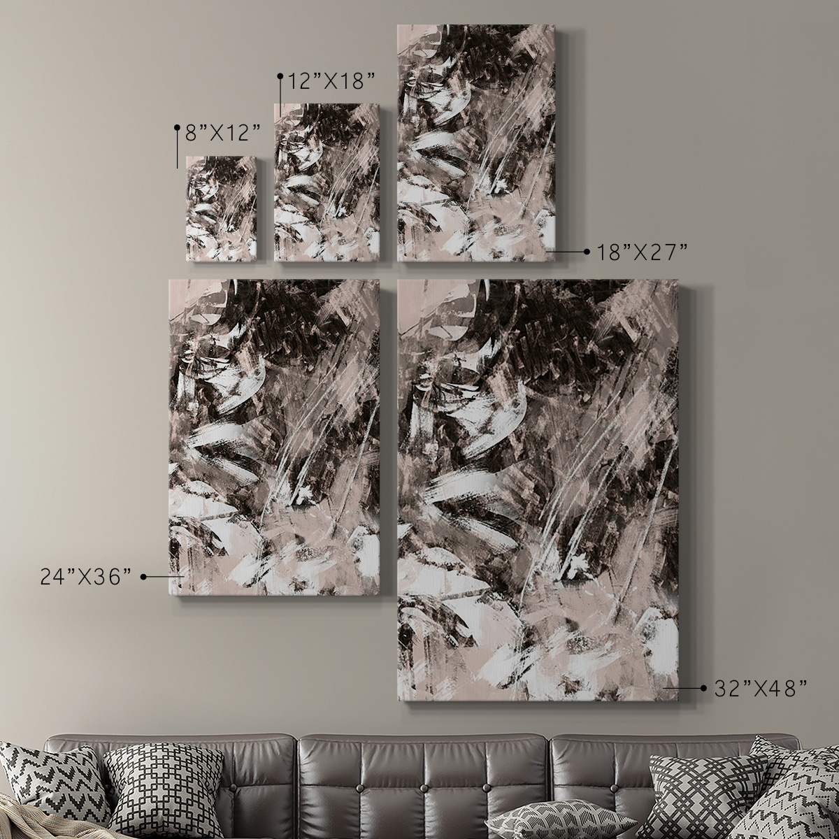 Blush Blackboard II Premium Gallery Wrapped Canvas - Ready to Hang