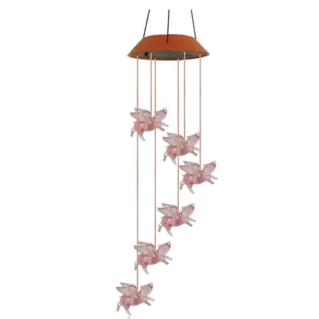 

Paptzroi Decor LED Yard Shell Pig Garden Changing Color Home Flying Chimes Wind Solar Home Decor Shell Chandelier Planter Hanging Crystals Wind Chime Hanging Garden Decorations Desert Wind Ch