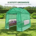 thumbnail image 2 of GAZEBETER 8.5 x 7 x 7 FT Outdoor Walk-in Greenhouse with Durable PE Cover,Portable Pop-up Green House with 3 Adjustable Hights,Roll-up Windows and Roll-up Zippered Door,Green, 2 of 10