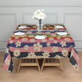 thumbnail image 3 of Pioneer Flower Floral Print Pattern Square Tablecloth,Waterproof Square Table Cover,Wipeable Spillproof Washable Table Cover for Home Kitchen Party Decor 42"X42"(107x107cm), 3 of 6