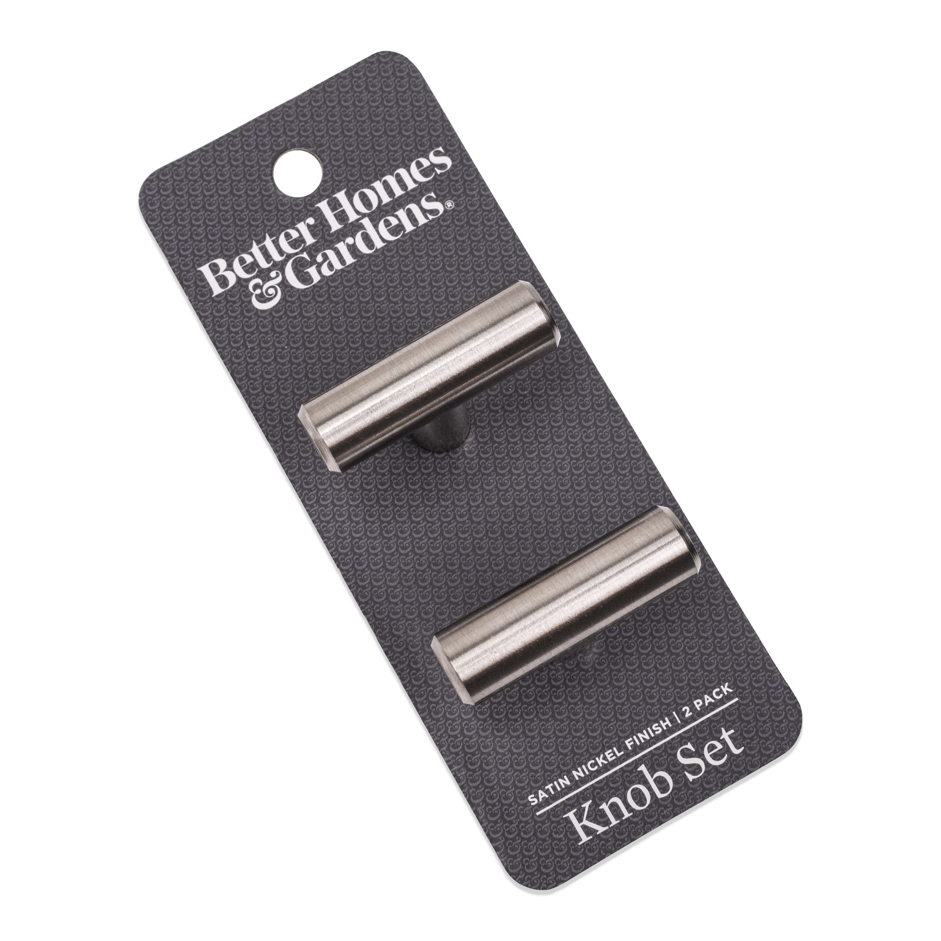 (2 pack) Better Homes & Gardens 1-9/16" (40 mm) Bar Knob, Satin Nickel, 2 Pack