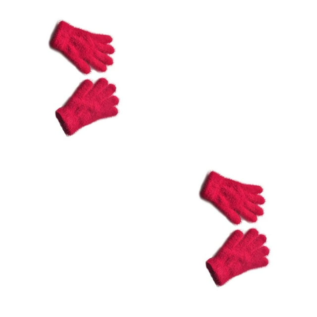 Guantes Sonducket Para Niños Pequeños De Punto Invierno Rosa Roja 2piezas CBP205275