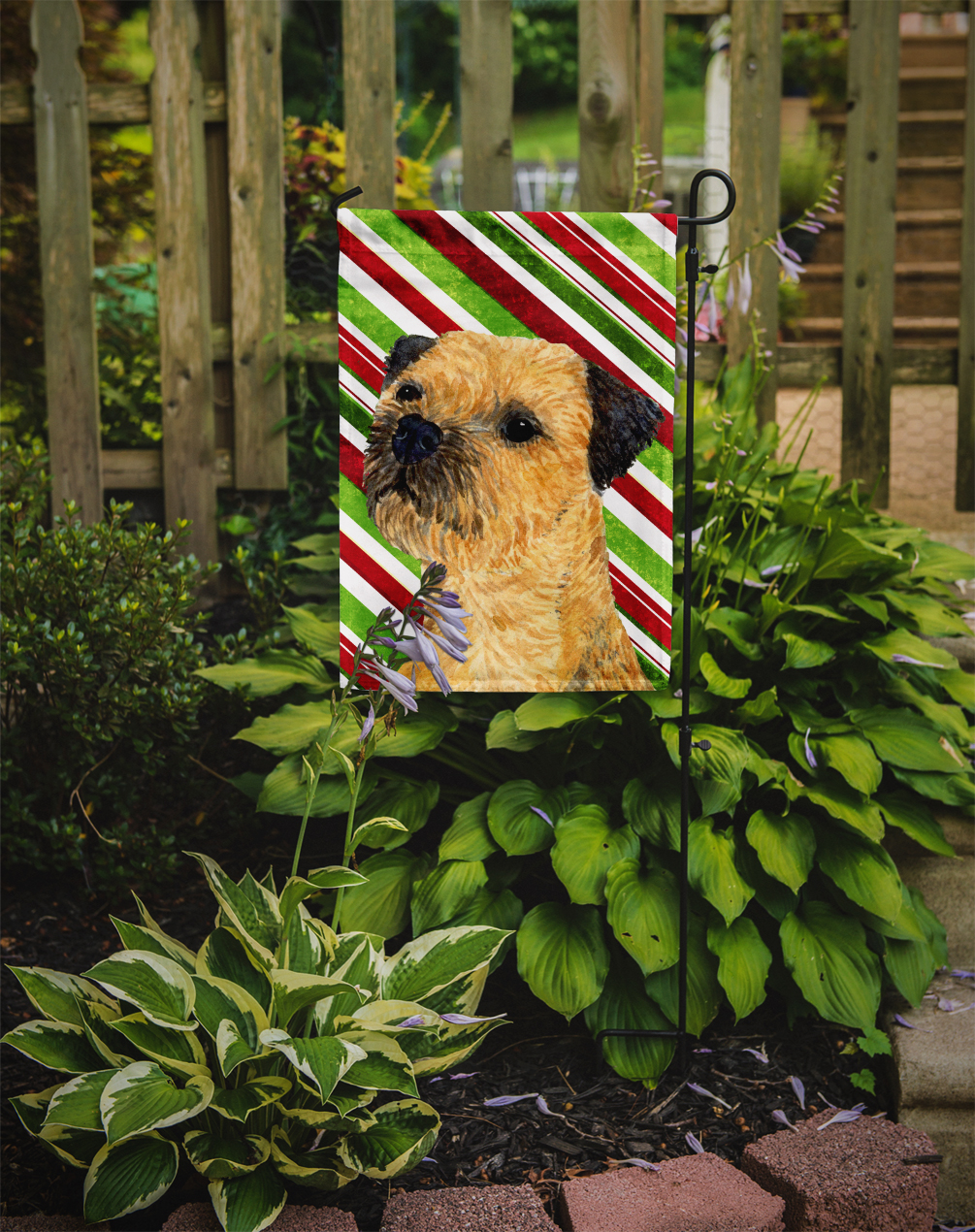 Border Terrier Candy Cane Holiday Christmas Garden Flag
