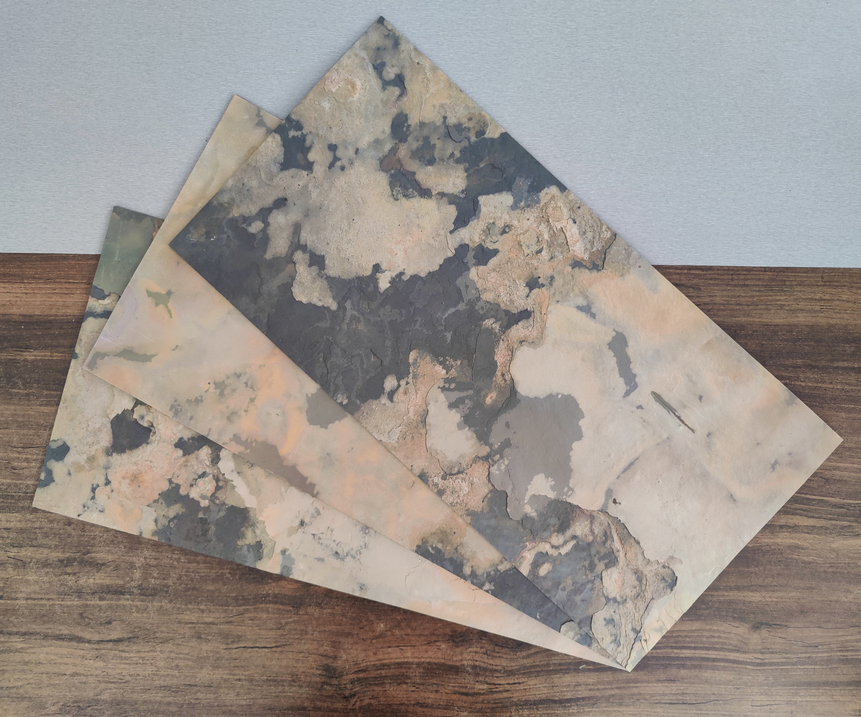 Dundee Deco Veneer Wall Panels, Peel and Stick DIY Slate Stone Finish Tiles for Wall or Backsplash, Made with Real Stone in Autumnus Rustic, SAMPLE 6" x 6"