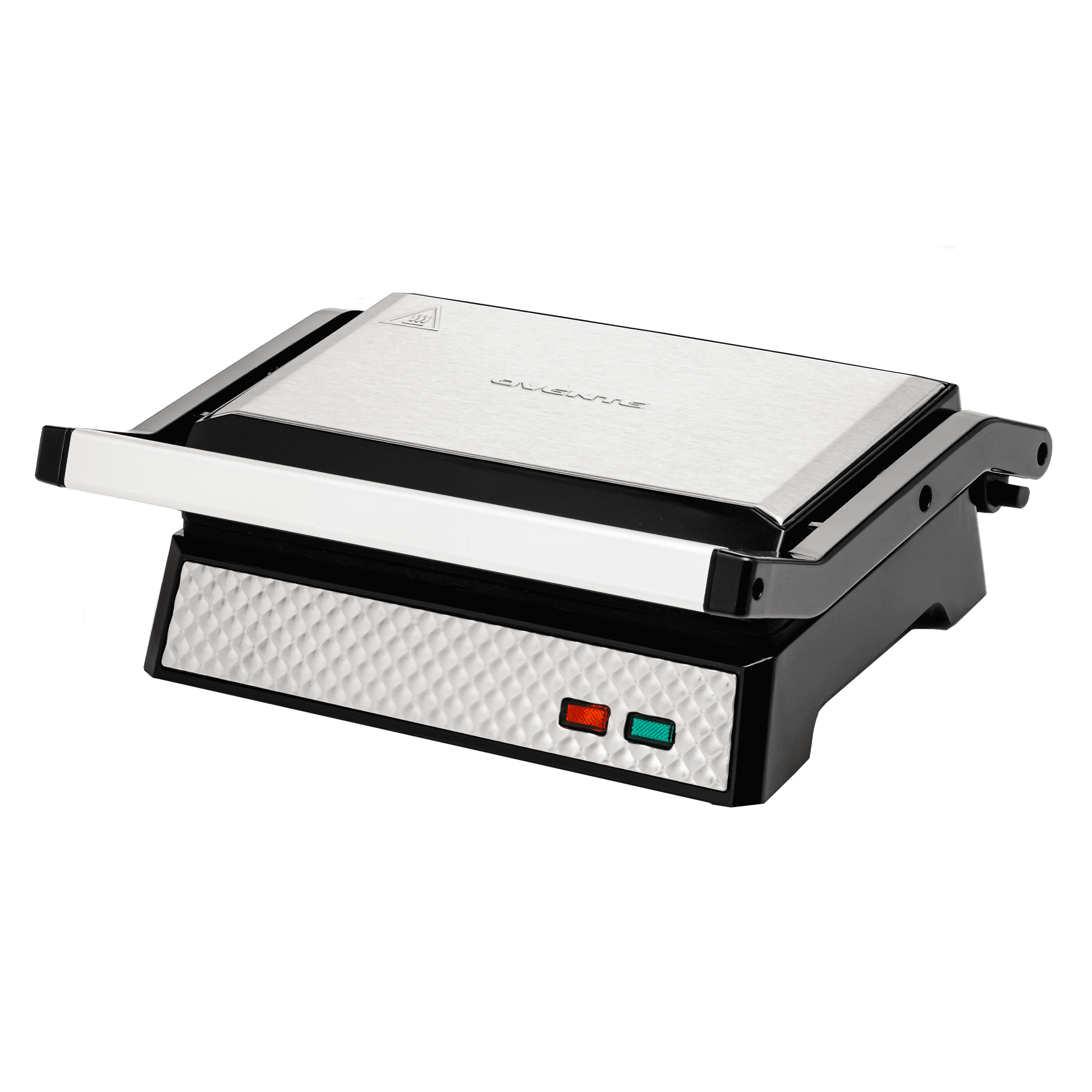 OVENTE Electric Panini Press Sandwich Maker with Non-Stick Coated Plates, Opens 180 Degrees to Fit Any Type or Size of Food, 1000W Indoor Grill Perfect for Quesadillas, Burgers & More Silver GP0620BR