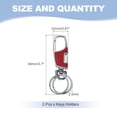 thumbnail image 2 of Uxcell Car Key Chain, 2 Pack Leather Keychain Stainless Steel Buckle Keys Holder with 2 Rings, Red, 2 of 6