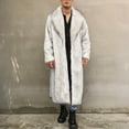thumbnail image 2 of Zedker Men's Cardigan Faux Fur Coat Long Fleece Jacket Mens Winter Lapel Parka Overcoat Warm Open Front Cardigan for Men White XL, 2 of 10