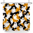 thumbnail image 6 of Tchckioa Halloween Funny Cartoon Spooky Shower Curtain,Waterproof Hooks Bath Curtain for Bathtub,47x72, 6 of 6