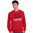 thumbnail image 5 of Funny Father Knows Stressed Pun Men's Long Sleeve Tee T Shirt Brisco Brands X, 5 of 6