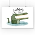 thumbnail image 2 of New Orleans, Louisiana, Alligator Watercolor (12x18 Wall Art Poster, Room Decor), 2 of 3