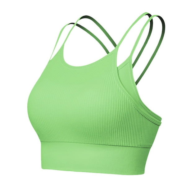 WILLBEST Brasier Sin Costuras Para Mujer Sujetador Deportivo Con Espalda Cruzada Para Mujer, Acolchado, Espalda Cruzada, Top Corto Para Entrenamiento, Yoga, Gimnasio