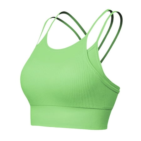 Blphud Bras Women Plus Size Women Bras Women Back Sports Bra Padded Racerback Crop Sports Bras Workout Yoga Gym Trendy Lingerie for Women Sports Bras for Women Green XL