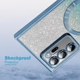 thumbnail image 5 of Magnetic Case for Samsung Galaxy Note 20 Ultra [Built-in Camera Lens Protector] Soft TPU Glitter Bling Phone Cover Anti-Scratch Shockproof Case for Women Men - Blue, 5 of 12