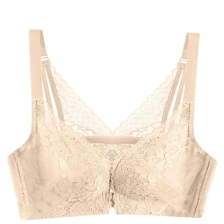DJskiyers Lace Bralettes for Women Sexy Front Close Bra Breathable Plunge Bras Push up Wirefree Brassiere