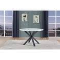 thumbnail image 2 of 5pc Tempered Glass Faux Marble Dining Set with Dark Gray Polar Fleece Chairs, 2 of 4